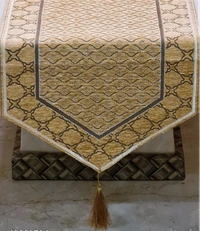 High Quality Embroidred Cotton Table Runner( Size16X72 Inch) - Beige, Cotton, Pack of1